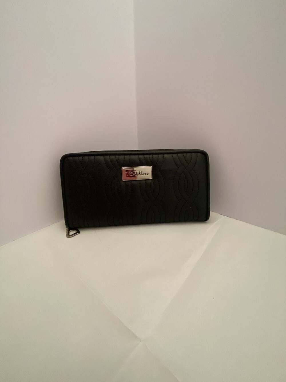 Bella Russo Black Quilted Zip-Around Accordion Wallet
